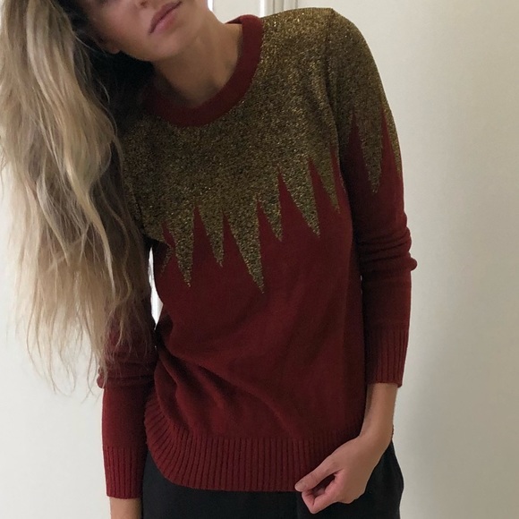 Sweaters Vintage Style Gold Glitter Sweater Poshmark